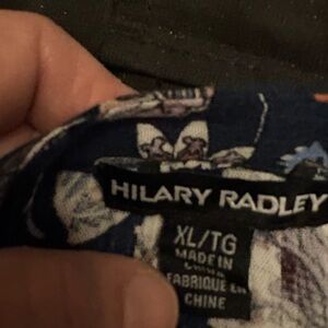 Hilary Radley Navy Floral Blouse